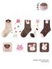 Calcetines de algodón para niñas, primavera y otoño, bonitos calcetines de tubo de conejo para bebés, calcetines sin hueso con orejas tridimensionales para niños, otoño e invierno