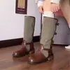 Primeiro Encontro Ji Meilade Botas de Cowboy Ocidental Femininas 2026 Novo Estilo Modeladoras de Perna Fivela de Couro Botas Longas Botas de Equitação