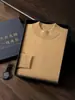 Suéter de Cachemir para Hombre Cuello Alto Medio Prenda de Primera Línea Sin Costuras Talla Grande Tejido Suéter Cálido Versátil Camisa Base Top de Color Sólido