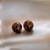 Pendientes de Aguja de Plata Estilo Retro de Hong Kong de Alta Gama Color Maillard Pendientes de Mujer para el Trabajo Estilo Artístico Elegantes de Lujo Ligero