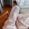 Pantalones Casuales Blancos Plisados Florales de Cintura Elastoelástica para Mujer Primavera y Verano 2024 Cintura Alta Adelgazantes Delgados Frescos