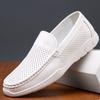 Zapatos tipo gorro de cuero genuino para hombre 2025 Nuevo estilo Mocasines Zapatos de moda para hombre Estilo coreano Versátiles Zapatos casuales de cuero para conducir con una pierna