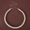 C221 Moda Europeia e Americana Popular Transfronteiriça Versátil Luxo Colar Totalmente Cravejado de Diamantes Luxo Acessível Corrente Sexy para Clavícula Colar para Mulheres