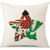 Juego de Fundas de Almohada Transfronterizas para Navidad Europea y Americana, Funda para Cojín de Sofá de Sala de Estar, Funda para Almohada de Cintura con Reno Papá Noel Árbol, Suministro de Fábrica