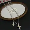 Estilo Dulce Fresco Sexy Pin Cruz Collar Gargantilla para Mujer Cadena para Clavícula de Estrella de Nicho de Alta Gama Accesorios