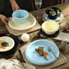 Plato cerámico vintage de hortensias pintado a mano para exportación, apto para uso doméstico, platos para servir, filete estilo occidental, postre y repostería.