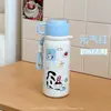 Garrafa Térmica de Aço Inoxidável Gato Cartoon Tampa Dupla Uso Duplo Cordão Portátil Copo de Água Estudante Alta Aparência Copo a Vácuo Infantil