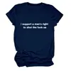 Apoyo un sitio independiente de Lista de deseos de Amazon para hombres Camiseta de manga corta con cuello redondo para mujer, simple y versátil, con letras