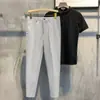 Calça Masculina com Design Drapeado Primavera/Verão, Comprimento Três Quartos, Calça Reta Solta, Calça Drapeada Leve Business Casual Masculina