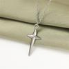 Europa y Estados Unidos transfronterizo nueva personalidad simple cuatro Mans estrella cruz colgante collar acero inoxidable cruz Colgante de estrella
