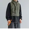 Chaleco Chaqueta de Trabajo Corto Estilo Cityboy Japonés para Hombre Verano Delgado con Capucha Funcional Multibolsillos