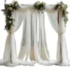 Arco de Boda Blanco Decoración Cortina de Tela Tul Transparente para Decoración Ceremonia de Boda Romántica Recepción