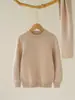 Camiseta Interior de Lana Tejida para Niños Otoño e Invierno Nuevo Estilo Suéter de Hilo con Cuello Redondo para Niñas Estilo Perezoso Interior Suave Cera Superior