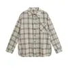Camisa de Cuadros Retro Casual Perezosa para Mujer en Otoño Nuevo Estilo con Top tipo Cárdigan Holgado de Botones