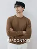 Camiseta de Manga Larga Básica de Color Sólido Minimalista 60S Lenzing Modal para Hombre, Primavera y Otoño, Antibacteriana, Antiácaros, Ligera, Top Versátil