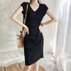Novo high-end elegante vigoroso elegante brincalhão confortável vestido elegante tricotado slim-fit chique hip vestido na moda