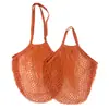 Bolsa de malla hueca multicolor transfronteriza, bolso tejido con cuerda de algodón, bolsa ecológica para almacenamiento de frutas y verduras, bolsa de malla de algodón para la compra