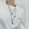 Cadena para suéter para mujer otoño e invierno 2021 nuevo diseño largo de moda colgante de oso collar de suéter apilado de doble capa accesorios