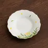 Posavasos de cerámica pintado a mano, posavasos con forma de pétalo, accesorio para juego de té japonés, bandeja aislante térmica con diseño de crisantemo de musgo pequeño
