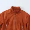 Roupas femininas transfronteiriças 2026 Moda estilo europeu e americano bolso zíper gola alta textura de camurça jaqueta para mulheres B126212