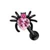 Pendientes de botón para el cartílago de la oreja con araña roja europea y americana transfronteriza incrustados con circonita en forma de corazón, murciélago, calavera, serie de mano, pendientes para piercing