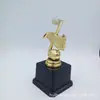 Concurso de música nota recompensa premio plástico chapado en oro trofeo pequeño etiqueta de contenido personalizable