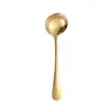 Cuchara de Acero Inoxidable Hogareña para Comer Cuchara para Sopa Nido de Pájaro Cuchara de Pegamento Floral Cuchara Redonda para Postre Cuchara para Sandía Cuchara de Regalo Logo