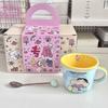 Taza de Cerámica Linda Crayon Shin Vaso de Agua para Niños con Escala Taza para Café en Pareja Desayuno Regalo de Cumpleaños