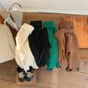 Ropa infantil Montaigne suéter infantil coreano otoño e invierno nuevo niños y niñas color liso bebé elástico suéter de cuello medio alto moda