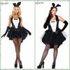 Traje de Conejita Tuxedo Gordo Talla Vestido de Conejita Negro con Cola de Bola Blanca Vestido de Noche Vestido de Juego