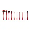 Brocha para polvos diez brochas de maquillaje grandes pelo suave grande esponjosa alto brillo maquillaje cintura pequeña set de brochas de maquillaje brocha