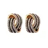 Pendientes Personalizados de Estilo Europeo y Americano, Pendientes con Diamantes de Oro de 18 Quilates para Mujer, Accesorios de Moda y Personalizados, Pendientes de Aro Doble, Sexys y Modernos