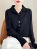 Suministro Directo de Fábrica Cárdigan de Cuello Alto Chaqueta para Mujer Otoño e Invierno Botón Colorido Tejido de Punto Top Corto Retro Elegante
