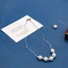 Collar de Perlas Estilo Ins para Mujer con 5 Perlas, Diseño Deslizante, Moda de Lujo Ligero, Cadena Versátil y Sencilla para la Clavícula para Mujeres