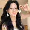 Pendientes de Borla con Forma de Pétalo de Concha Francesa para Mujer Verano Lujo Ligero Pendientes de Nicho Pendientes Coreanos de Gama Alta Tendencia al por Mayor
