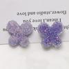 Pendientes de mariposa con partículas de diamante, brillantes y coloridos, con forma de horquilla y parche de resina, accesorios de joyería DIY al por mayor