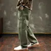 Pantalones casuales color caqui para hombre, pantalones de pierna recta para primavera y otoño, nuevos pantalones de trabajo para hombre 2026, pantalones holgados para hombre estilo americano