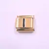 Nova Pulseira de Módulos em Aço Inoxidável Pulseira de Berloques Italianos Banhada a Ouro Esmaltada Preta 26 Letras
