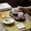 Color de esmalte debajo gradiente púrpura flor pintada a mano cerámica pie alto taza de maestro taza de flor pequeña fresca juego de té kung fu taza individual