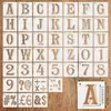 Suministro Exclusivo Transfronterizo de Juego de 36 Piezas de Plantillas de Letras del Alfabeto Inglés Pintadas con Números 62 Decoración de Pared Hueca para Pintar