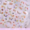 Pegatinas de Flores de Primavera para Uñas Estilo Nuevo Fresca Margarita Caléndula Flor de Cerezo Relieve Pequeñas Flores Secas Calcomanías para Uñas