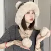 Gorro de punto grueso y cálido estilo Fair Isle para mujer de invierno, forrado de polar, gorro de lana con protección para las orejas estilo mongol, gorro Lei Feng para circunferencia de cabeza grande