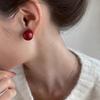 Pendientes Ankora de Plata de Ley S925 con Frijol Rojo para Mujer Pendientes Ins Retro Estilo Hong Kong Lujo Accesible Pendientes Populares