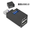 Hub USB 3.0 de 3 Portas, Divisor USB 1 Entrada 3 Saídas para Laptops, Teclado | Mini Hub USB, Divisor USB 3.0 Multiportas Portátil para Teclado, Pen Drive, Câmera, Mouse etc Acessórios para Notebook (Preto)