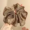 Scrunchie Retro Temperamento Estilo Francês com Toque de Luxo, Acessório de Cabelo Estampado de Leopardo, Prendedor de Rabo de Cavalo, Elástico de Cabelo