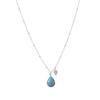 Turquesa gota de água clavícula cadeia jóias imitação gema frisado amor pingente colar feminino pêssego coração pedaço colar