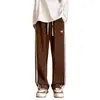 Pantalones de pana estilo americano del fabricante original, forrados de polar y engrosados, pantalones largos casuales rectos y holgados para hombre de alta costura para otoño e invierno