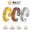 TEMU Amazon Más Vendido Anillo Magnético Personalizado de Huevas de Pescado Moda Retro Anillo Magnético Abierto de Cobre Rojo Viejo