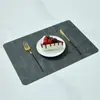 Manteles Individuales de Cuero con Patrón de Tela Estilo Nórdico para Mesa de Comedor, Manteles Aislantes para el Hogar de Doble Cara, Manteles Individuales Cuadrados Estilo Occidental para Hotel, Impermeables