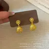 Pendientes Largos Dorados con Borla Estilo Palacio Vintage Nuevo Estilo Chino Estilo Nacional Accesorios de Pendientes Hanfu Cheongsam Tendencia 2025